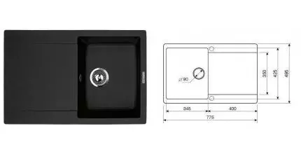 Мойка для кухни «Lava» L4.BAS 77/50 искусственный камень basalt