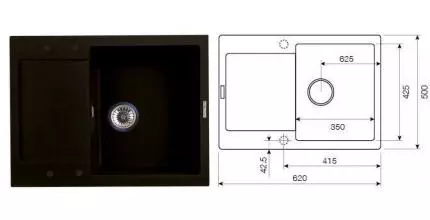Мойка для кухни «Lava» L7.CFF 62/50 искусственный камень coffee Мойка для кухни «Lava» L7.CFF 62/50 искусственный камень coffee