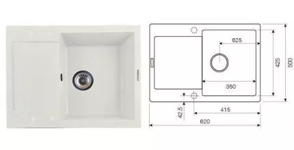 Мойка для кухни «Lava» L7.LAT 62/50 искусственный камень latte Мойка для кухни «Lava» L7.LAT 62/50 искусственный камень latte
