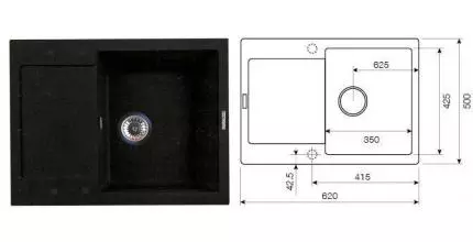 Мойка для кухни «Lava» L7.LAV 62/50 искусственный камень lava Мойка для кухни «Lava» L7.LAV 62/50 искусственный камень lava