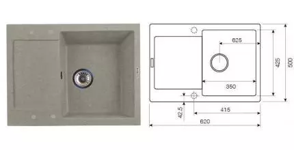 Мойка для кухни «Lava» L7.SCA 62/50 искусственный камень scandic Мойка для кухни «Lava» L7.SCA 62/50 искусственный камень scandic