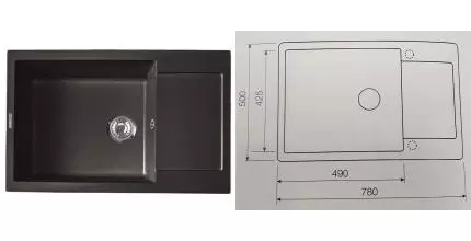 Мойка для кухни «Lava» L8.CFF 78/50 искусственный камень coffee