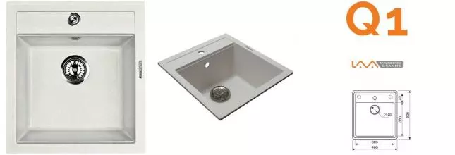 Мойка для кухни «Lava» Q1.LAT 47/51 искусственный камень latte