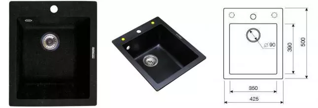 Мойка для кухни «Lava» Q3.LAV 43/50 искусственный камень lava