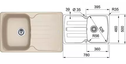 Мойка для кухни «Franke» Antea AZG 611-78 78/50 114.0537.772 искусственный камень бежевый Мойка для кухни «Franke» Antea AZG 611-78 78/50 114.0537.772 искусственный камень бежевый