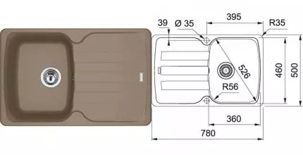 Мойка для кухни «Franke» Antea AZG 611-78 78/50 114.0537.773 искусственный камень миндаль Мойка для кухни «Franke» Antea AZG 611-78 78/50 114.0537.773 искусственный камень миндаль