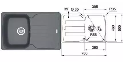 Мойка для кухни «Franke» Antea AZG 611-78 78/50 114.0563.335 искусственный камень серый Мойка для кухни «Franke» Antea AZG 611-78 78/50 114.0563.335 искусственный камень серый