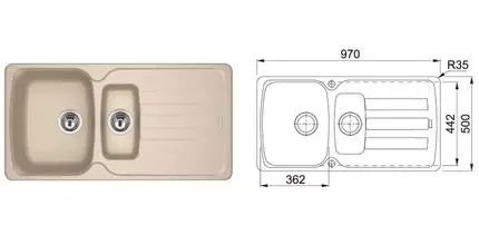 Мойка для кухни «Franke» Antea AZG 651-97 97/50 114.0489.382 искусственный камень бежевый Мойка для кухни «Franke» Antea AZG 651-97 97/50 114.0489.382 искусственный камень бежевый