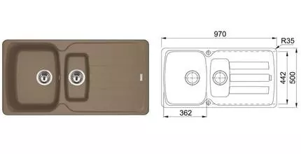 Мойка для кухни «Franke» Antea AZG 651-97 97/50 114.0489.384 искусственный камень миндаль Мойка для кухни «Franke» Antea AZG 651-97 97/50 114.0489.384 искусственный камень миндаль