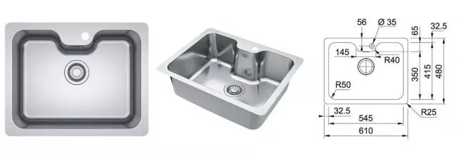 Мойка для кухни «Franke» Bell BCX 110-55 61/48 122.0689.806 нержавеющая сталь Мойка для кухни «Franke» Bell BCX 110-55 61/48 122.0689.806 нержавеющая сталь