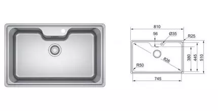 Мойка для кухни «Franke» Bell BCX 610-81 TL 81/51 101.0689.879 нержавеющая сталь Мойка для кухни «Franke» Bell BCX 610-81 TL 81/51 101.0689.879 нержавеющая сталь