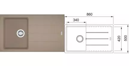 Мойка для кухни «Franke» Basis BFG 611-86 86/50 114.0490.335 искусственный камень миндаль Мойка для кухни «Franke» Basis BFG 611-86 86/50 114.0490.335 искусственный камень миндаль