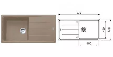 Мойка для кухни «Franke» Basis BFG 611-97 97/50 114.0490.336 искусственный камень миндаль Мойка для кухни «Franke» Basis BFG 611-97 97/50 114.0490.336 искусственный камень миндаль