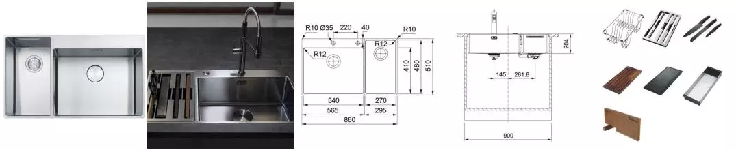 Мойка для кухни «Franke» Box BWX 86/51 220-54-27 TL нержавеющая сталь Мойка для кухни «Franke» Box BWX 86/51 220-54-27 TL нержавеющая сталь