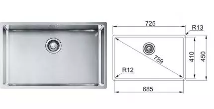 Мойка для кухни «Franke» Box BXX 210-68 72/45 127.0369.284 нержавеющая сталь