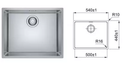 Мойка для кухни «Franke» Fex 210-50 54/44 нержавеющая сталь