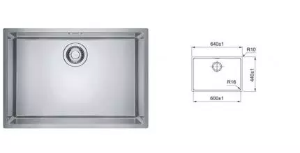 Мойка для кухни «Franke» Fex 210-60 64/44 нержавеющая сталь Мойка для кухни «Franke» Fex 210-60 64/44 нержавеющая сталь