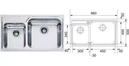 Мойка для кухни «Franke» Galassia GAX 620 86/50 нержавеющая сталь нержавеющая сталь Мойка для кухни «Franke» Galassia GAX 620 86/50 нержавеющая сталь нержавеющая сталь