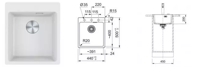Мойка для кухни «Franke» Maris MRG 610-39 44/50 114.0696.180 искусственный камень белый Мойка для кухни «Franke» Maris MRG 610-39 44/50 114.0696.180 искусственный камень белый