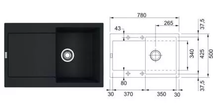 Мойка для кухни «Franke» Maris MRG 611-78 78/50 114.0157.493 искусственный камень оникс Мойка для кухни «Franke» Maris MRG 611-78 78/50 114.0157.493 искусственный камень оникс