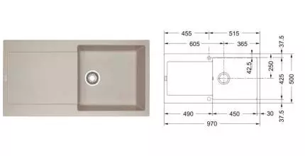 Мойка для кухни «Franke» Maris MRG 611-L 97/50 114.0066.675 искусственный камень сахара Мойка для кухни «Franke» Maris MRG 611-L 97/50 114.0066.675 искусственный камень сахара