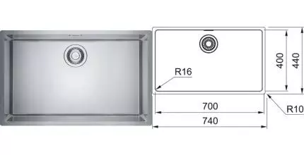 Мойка для кухни «Franke» Maris MRX 210-70 74/44 нержавеющая сталь нержавеющая сталь Мойка для кухни «Franke» Maris MRX 210-70 74/44 нержавеющая сталь нержавеющая сталь