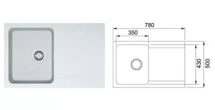 Мойка для кухни «Franke» Orion OID 611-78 78/50 искусственный камень белый
