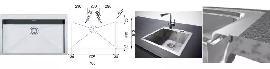 Мойка для кухни «Franke» Planar PPX 210-78 78/52 нержавеющая сталь нержавеющая сталь Мойка для кухни «Franke» Planar PPX 210-78 78/52 нержавеющая сталь нержавеющая сталь