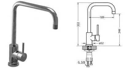 Смеситель для кухонной мойки «Alveus» Oz Monarch 1134854 anthracite