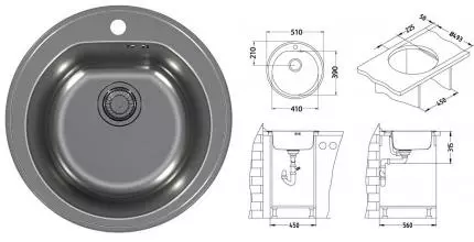 Мойка для кухни «Alveus» Form 30-Monarch-90 FI 51/51 нержавеющая сталь Anthracite Мойка для кухни «Alveus» Form 30-Monarch-90 FI 51/51 нержавеющая сталь Anthracite