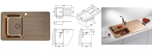 Мойка для кухни «Alveus» Line-20 Monarch 86/50 нержавеющая сталь Copper универсальная Мойка для кухни «Alveus» Line-20 Monarch 86/50 нержавеющая сталь Copper универсальная