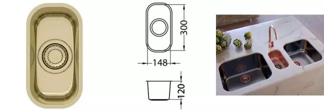 Мойка для кухни «Alveus» Variant 110 - Monarch 18/33 нержавеющая сталь Gold