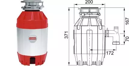 Измельчитель пищевых отходов «Franke»  Turbo Elite TE-75 (+ пневмокнопка) электрический
