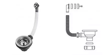 Выпуск для мойки «Teka» 61001302 Слив 3 1/2 с круглым переливом хром Выпуск для мойки «Teka» 61001302 Слив 3 1/2 с круглым переливом хром