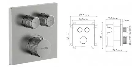 Смеситель для душа «WasserKRAFT» Wern 4248 Thermo с термостатом никель