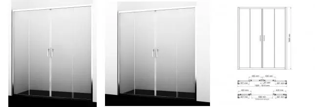 Душевая дверь «WasserKRAFT» Lippe 45S45 160/190 прозрачная/хром без поддона