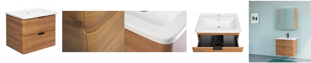 Тумба с раковиной «Veedi» Wooden 60 (60) подвесная орех