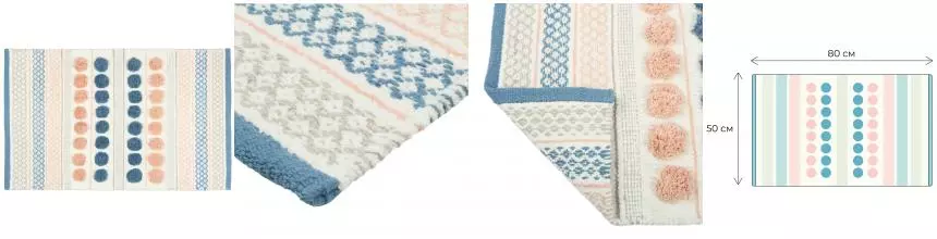 Коврик для ванной «Fixsen» Lotus FX-8030W 80/50 хлопок мультиколор