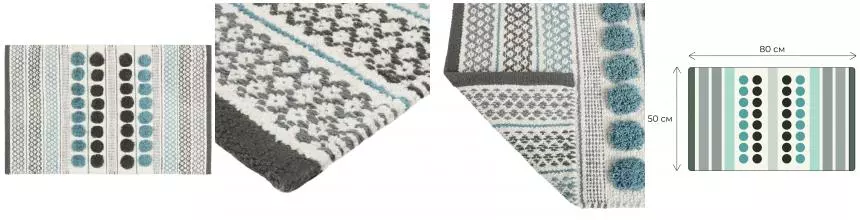 Коврик для ванной «Fixsen» Lotus FX-8030Y 80/50 хлопок мультиколор