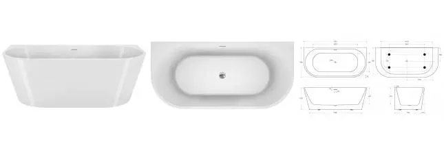 Ванна акриловая «Belbagno» BB710 170/80 с ножками с сифоном белая Ванна акриловая «Belbagno» BB710 170/80 с ножками с сифоном белая