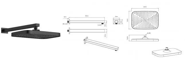 Верхний душ «Vincea» VSHD-41CMB чёрный