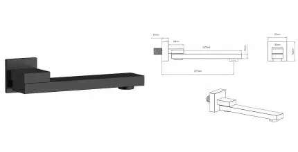 Излив к смесителю «Vincea» VSWS-41MB 22,5 чёрный