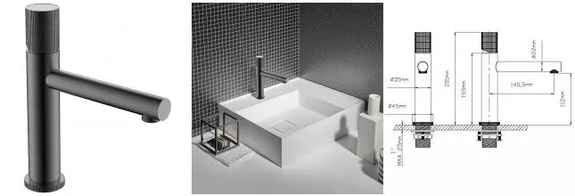 Смеситель для раковины «Vincea» Groove VBF-4G1GM вороненая сталь Смеситель для раковины «Vincea» Groove VBF-4G1GM вороненая сталь