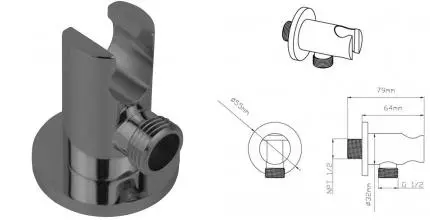 Подключение для душевого шланга «Vincea» VSC-42GM с держателем для лейки вороненая сталь