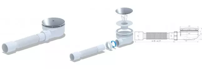 Сифон для поддона «АНИпласт» E355C 1 1/2* хром с пробкой Сифон для поддона «АНИпласт» E355C 1 1/2* хром с пробкой