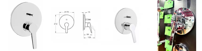 Уценка, Внешняя часть смесителя «Vitra» Solid S A42446EXP хром