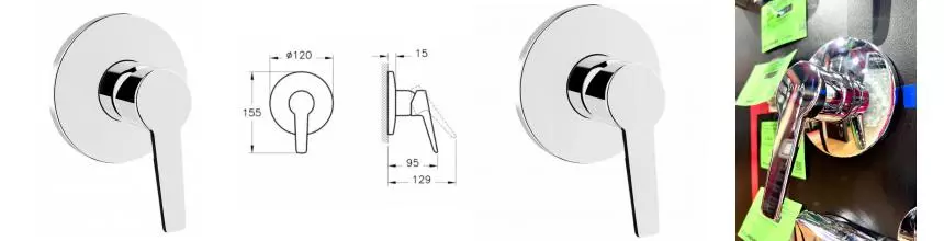 Уценка, Внешняя часть смесителя «Vitra» Solid S A42447EXP хром