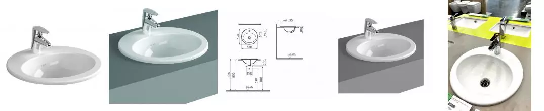 Уценка, Раковина «Vitra» S20 42 5466B003-0001 фарфоровая белая (149021)