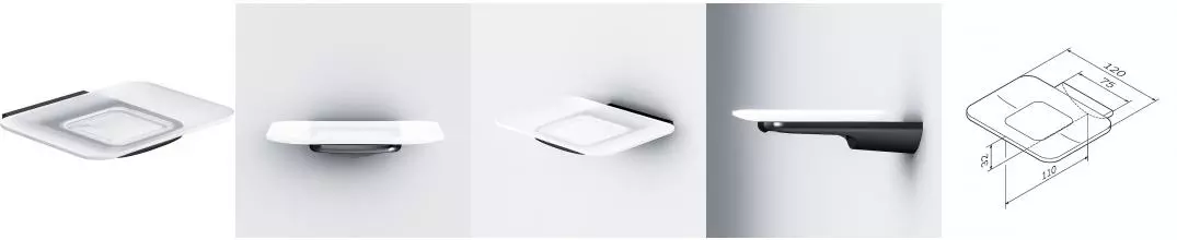 Мыльница «AM.PM Plus» Inspire V2.0 Plus A50A342B22 на стену чёрная матовая Мыльница «AM.PM Plus» Inspire V2.0 Plus A50A342B22 на стену чёрная матовая