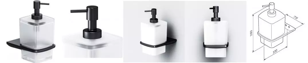 Дозатор для мыла «AM.PM Plus» Inspire V2.0 Plus A50A369B22 на стену чёрный матовый